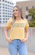 Iowa Oversized Outline Cropped Cuffed Tee